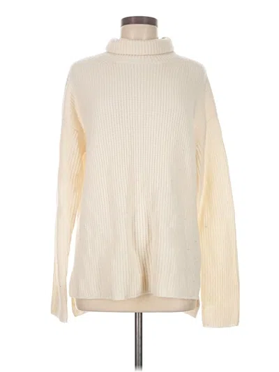 Pre-owned Nordstrom Wool Pullover Sweater In White