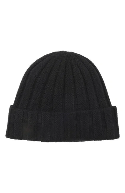Nordstrom Woold & Cashmere Rib Beanie In Black