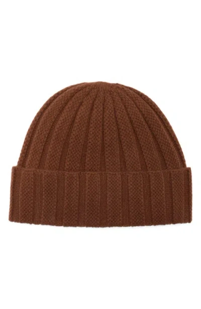 Nordstrom Woold & Cashmere Rib Beanie In Brown