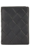 Nordstrom Woven Leather Bifold Card Case In Black