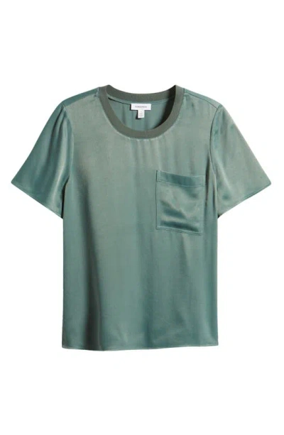 Nordstrom Woven Pocket T-shirt In Green Duck