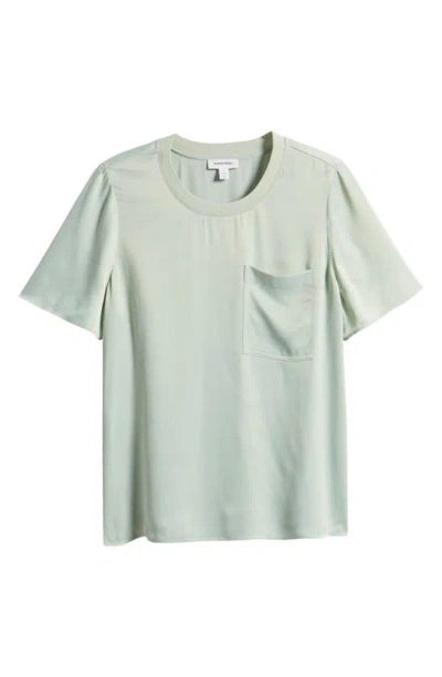 Nordstrom Woven Pocket T-shirt In Green Fondant