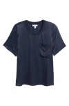 Nordstrom Woven Pocket T-shirt In Navy Blazer