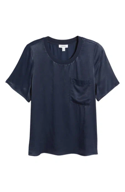 Nordstrom Woven Pocket T-shirt In Navy Blazer