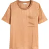 Nordstrom Woven Pocket T-shirt In Tan Thrush