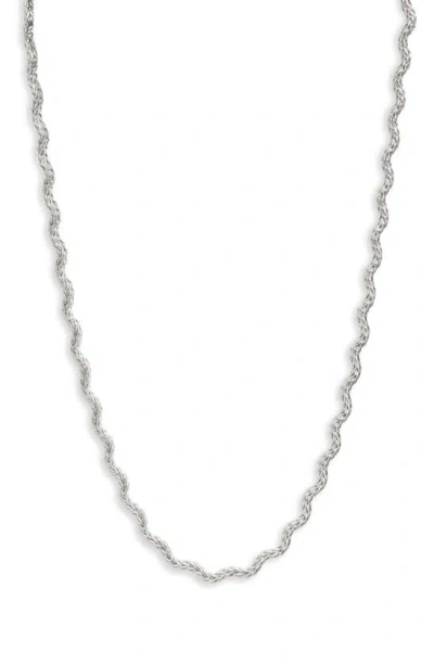 Nordstrom Woven Wavy Chain Necklace In Rhodium