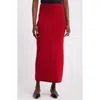 Nordstrom X Harlem's Fashion Row Harbison Rib Wool & Cashmere Maxi Sweater Skirt In Red Bloom- Black