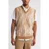 Nordstrom X Harlem's Fashion Row House Of Aama Etched Vest In Tan Abstract Stripe