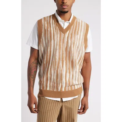 Nordstrom X Harlem's Fashion Row House Of Aama Etched Vest In Tan Abstract Stripe