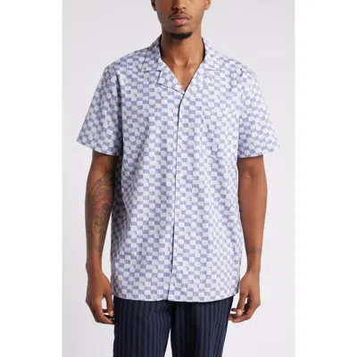 Nordstrom X Harlem's Fashion Row House Of Aama Hatch Camp Shirt In Blue Batik Checks