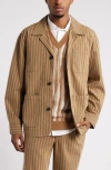 Nordstrom X Harlem's Fashion Row House Of Aama Henry Workwear Jacket In Tan Tonal Stripe
