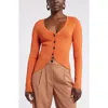 Nordstrom X Harlem's Fashion Row House Of Aama Uptown Cardigan In Orange Mango
