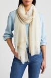 Nordstrom Yarn Dyed Stripe Wrap In Ivory Fennel Stripe