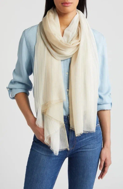 Nordstrom Yarn Dyed Stripe Wrap In Ivory Fennel Stripe