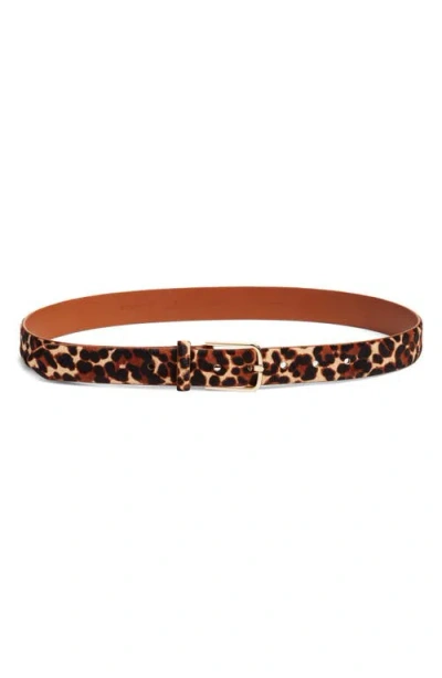 Nordstrom Yvette Genuine Calf Hair Belt In Animal Print