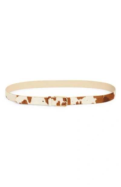 Nordstrom Yvette Genuine Calf Hair Belt In Brown