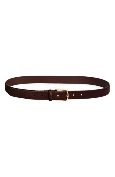 Nordstrom Yvette Genuine Calf Hair Belt In Burgundy