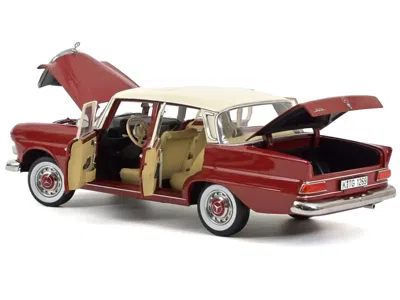 Norev 1966 Mercedes-benz 200 Red With Beige Top 1/18 Diecast Model Car By
