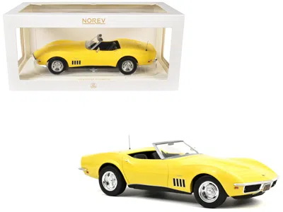 Norev 1969 Chevrolet Corvette Cabriolet Daytona Yellow 1/18 Diecast Model Car By
