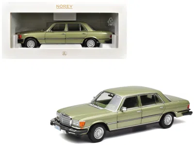 Norev 1979 Mercedes-benz 450 Sel (us Version) Silver Green Metallic With Green Interior 1/18 Diecast Model