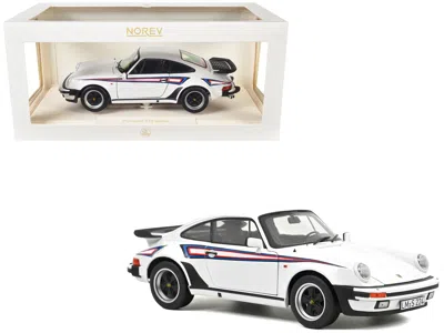 Norev 1980 Porsche 911 Turbo 3.3 White With Blue And Red Graphics 1/18 Diecast Model Car By