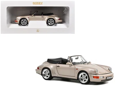 Norev 1992 Porsche 911 Carrera 2 Turbo Look Cabriolet Zermatt Silver Metallic 1/18 Diecast Model Car By No