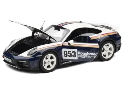 Norev 2023 Porsche 911 Dakar #953 "roughroads Porsche" Blue And White With Stripes 1/18 Diecast Model Car In Black