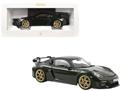 Norev 2023 Porsche Cayman Gt4 Rs Weissach Pack Brewster Green With Carbon Hood 1/18 Diecast Model