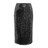 Noria Anis Women's Glitz Sequined Midi Pencil Skirt In Black In Black