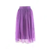 Noria Anis Women's Pink / Purple Silk Chiffon Mid-length Skirt In Lavender In Pink/purple