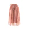 Noria Anis Women's Rose Gold Silk Chiffon Mid-length Skirt In Peach In Rose Gold