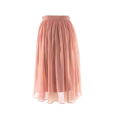 Noria Anis Women's Rose Gold Silk Chiffon Mid-length Skirt In Peach