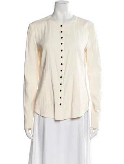 Pre-owned Norisol Ferrari Silk Long Sleeve Top In Neutral