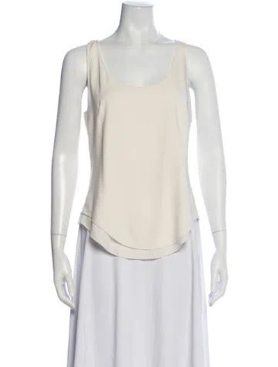 Pre-owned Norisol Ferrari Silk Scoop Neck Top In Neutral