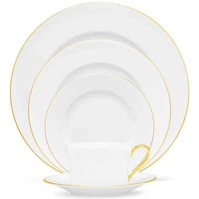 Noritake Accompanist 5-piece Place Setting, Service For 1 In White;gold