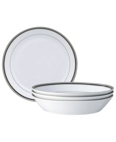 Noritake Austin Platinum 4-pc. Coupe Dinner Bowl Set, Service For 4 In White
