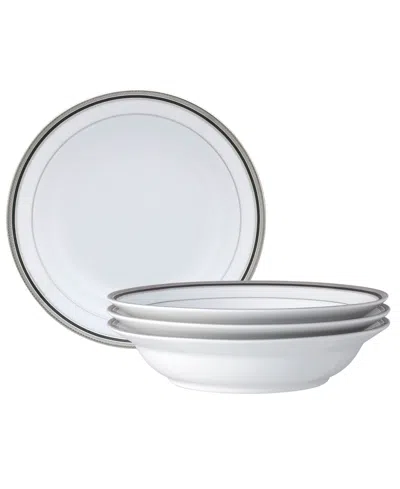 Noritake Austin Platinum 4-pc. Rim Dinner Bowl Set, Service For 4 In White