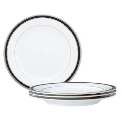 Noritake Austin Platinum Set Of 4 Bread & Butter/appetizer Plates, 6-1/4" In White