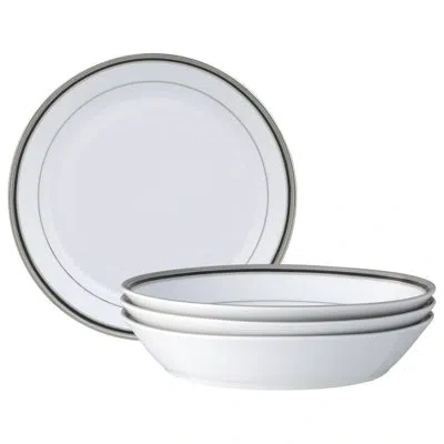 Noritake Austin Platinum Set Of 4 Coupe Dinner Bowls, 9.75", 43 Oz.. In White