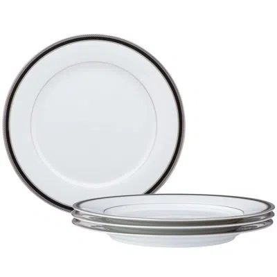 Noritake Austin Platinum Set Of 4 Dinner Plates, 10-1/2" In White
