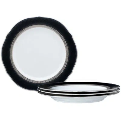 Noritake Austin Platinum Set Of 4 Scalloped Accent Plates, 9" In White