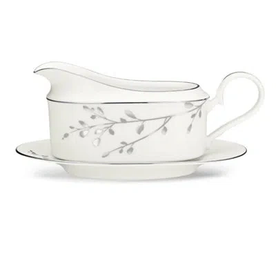 Noritake Birchwood Gravy Boat (2 Pieces), 14 Oz. In White