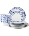 Noritake Bloomington Road 12-piece Dinnerware Set, Service For 4 In Blue