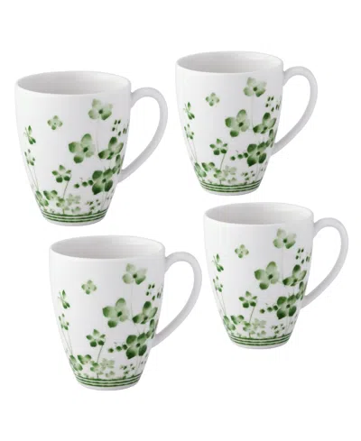 Noritake Bloomington Road 4.75" Set Of 4 Mugs, Service For 4 In Green
