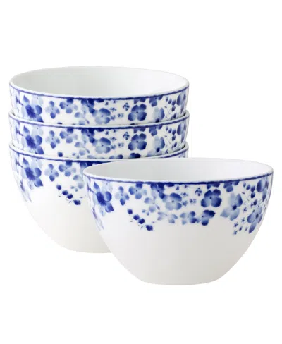 Noritake Bloomington Road 6" Set Of 4 Cereals, Service For 4 In Blue