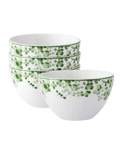 Noritake Bloomington Road 6" Set Of 4 Cereals, Service For 4 In Green