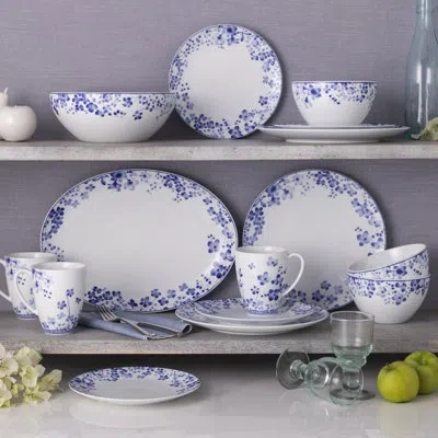 Noritake Bloomington Road Blue Set Of 4 Bread & Butter/appetizer Plates, 6-1/4 In.