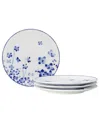 Noritake Bloomington Road Bread And Butter Appetizer Plates, Set Of 4 In Blue