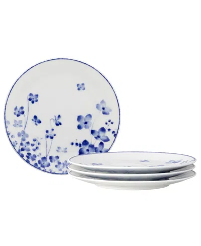 Noritake Bloomington Road Bread And Butter Appetizer Plates, Set Of 4 In Blue