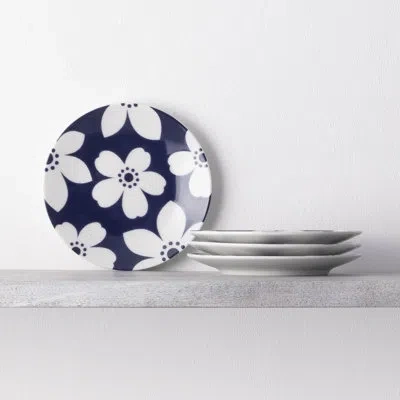 Noritake Bluefjord Set Of 4 Coupe Appetizer Plates, 6-1/2"